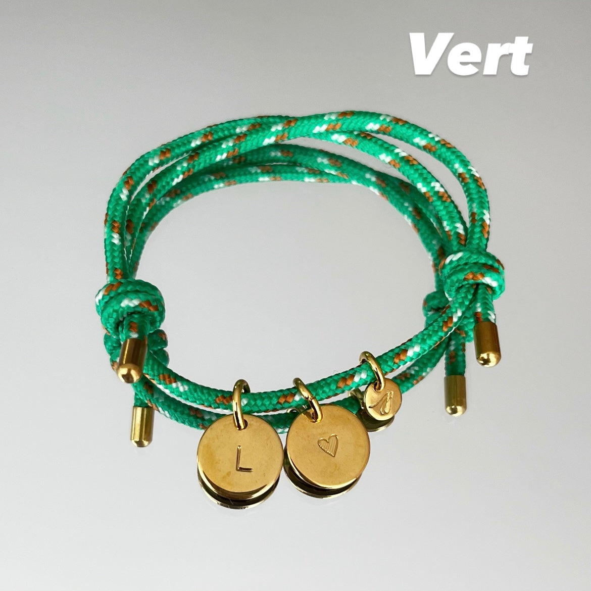 Bracelet grigri 2 médailles (9 couleurs au choix)