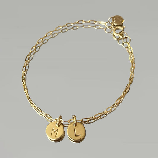 Bracelet Ninette 2 médailles (personnalisables)