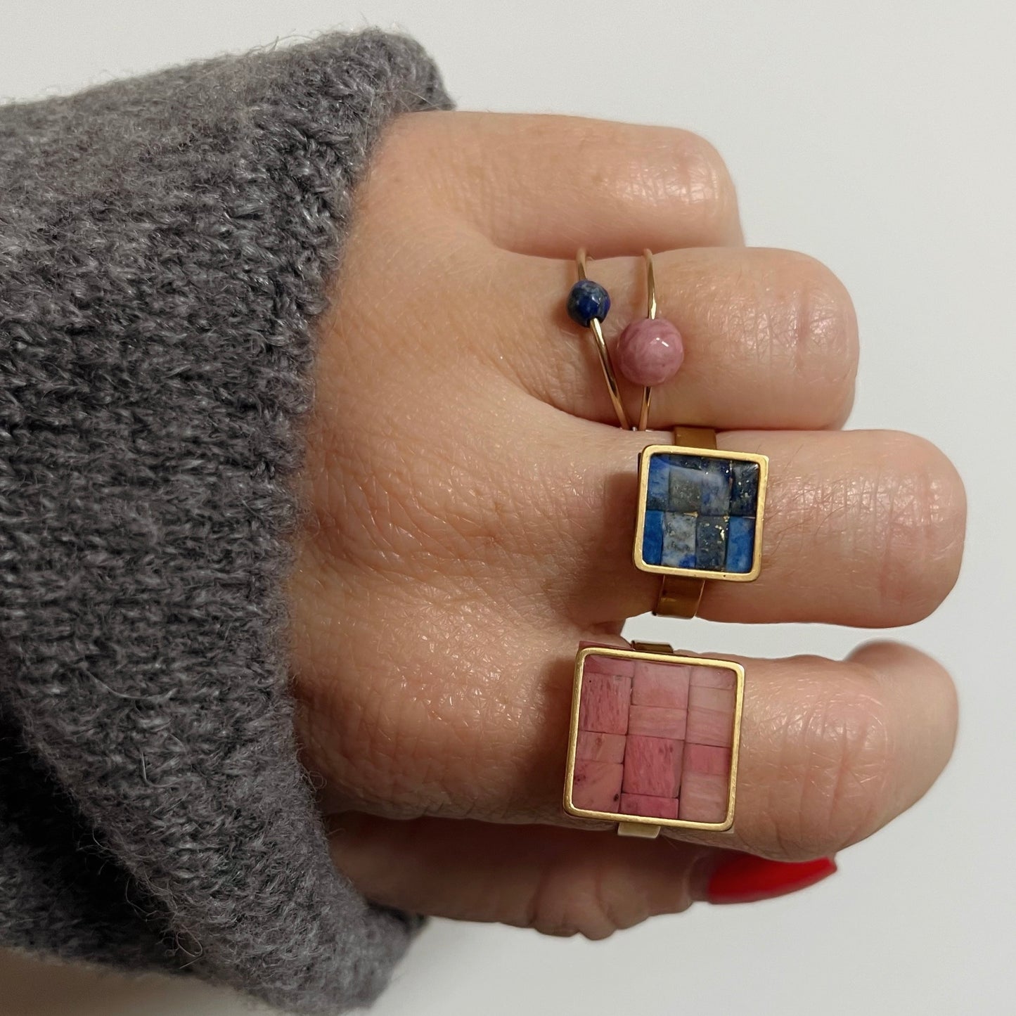 Bague Nadette en Rhodonite