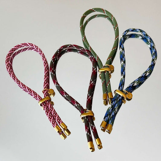 Bracelet grigri corde large (couleurs d'automne, au choix)