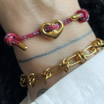 Bracelet Grigri cœur (doré ou argenté)