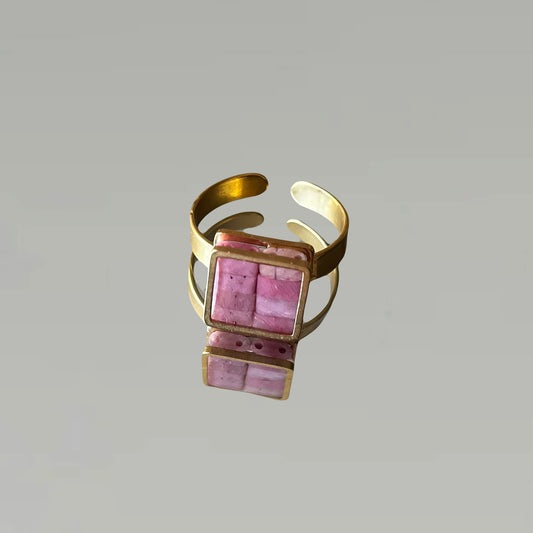 Petite Bague Nadette en Rhodonite
