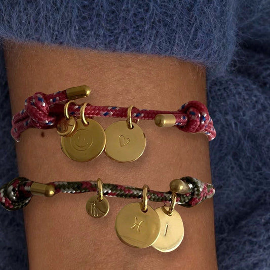 Bracelet grigri personnalisable 2 medailles (couleurs d’automne)