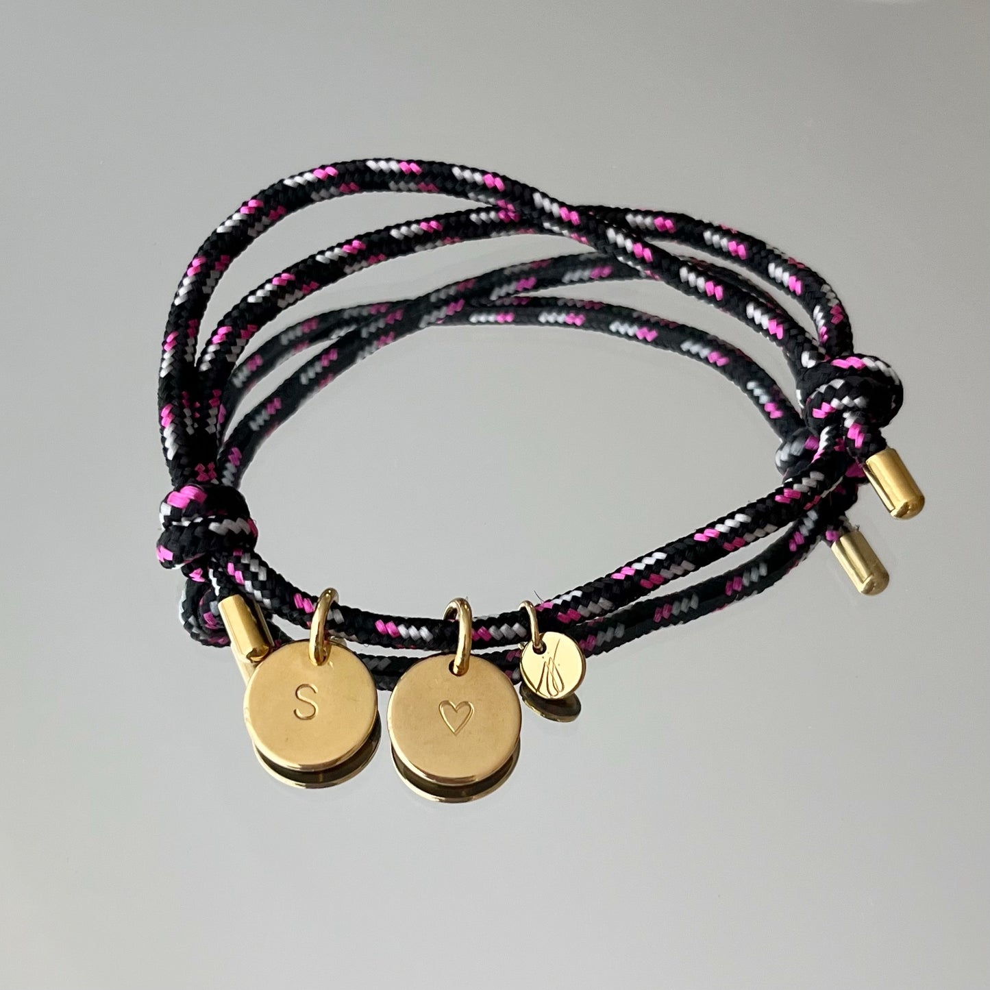 Bracelet grigri personnalisable 2 medailles (couleurs d’automne)