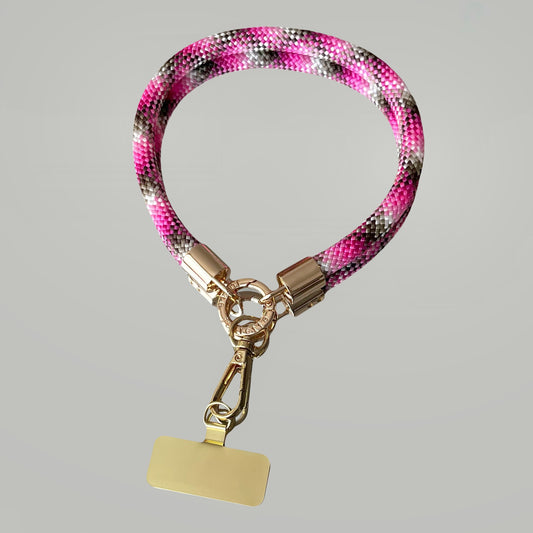 Grigri de téléphone rose et marron