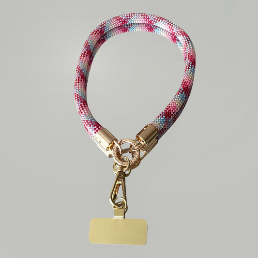 Grigri de téléphone rose & bleu