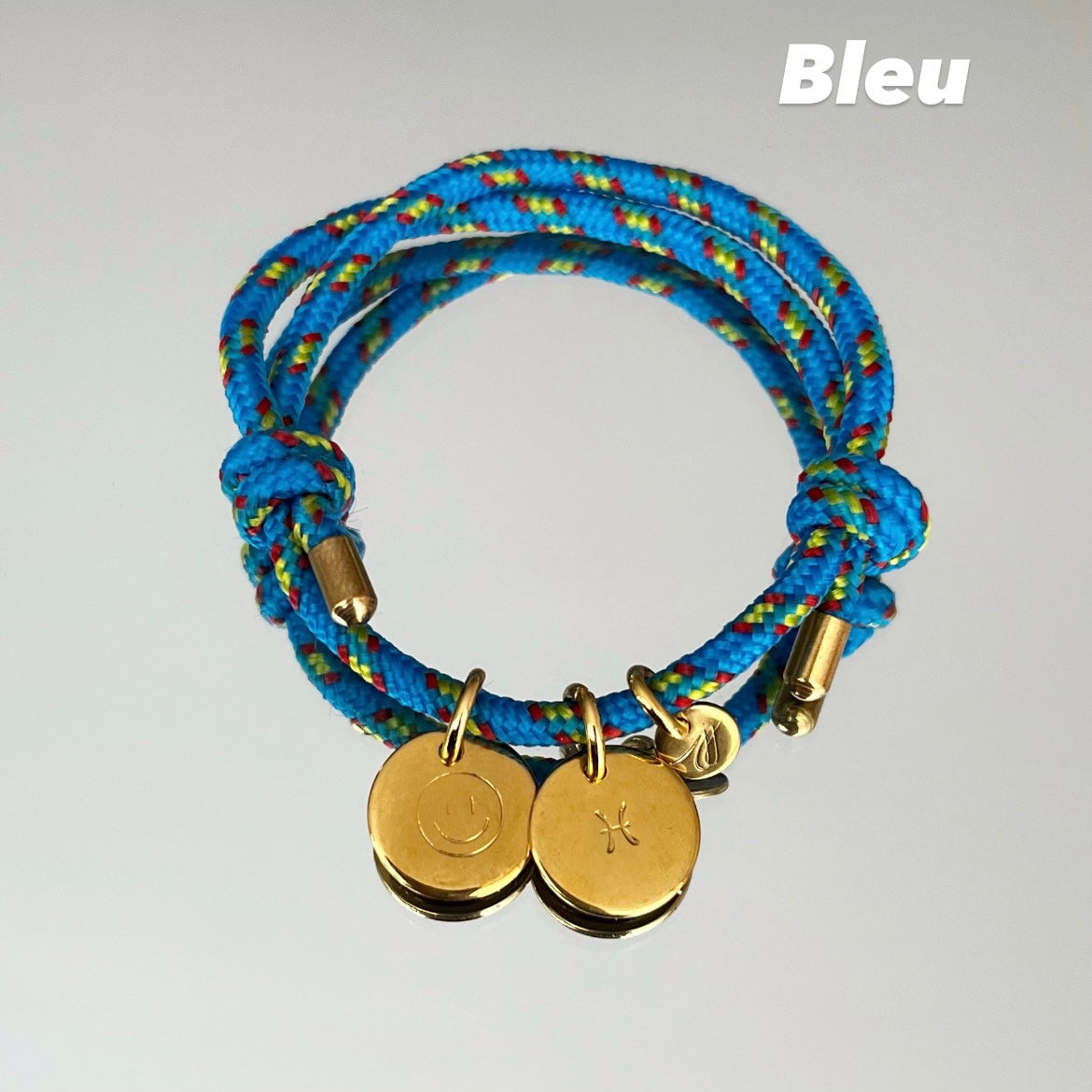 Bracelet grigri 2 médailles (9 couleurs au choix)