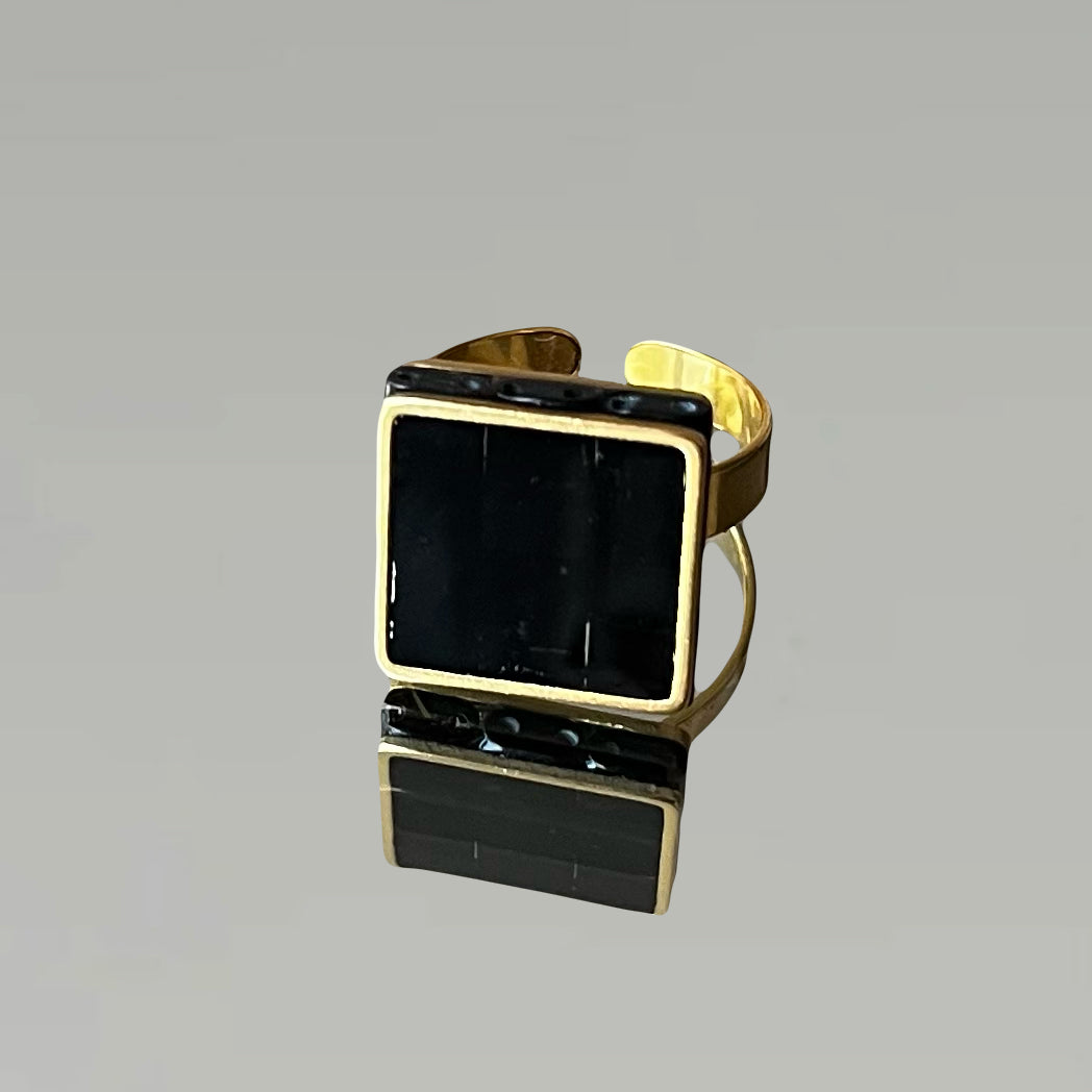 Bague Nadette en Agate noire