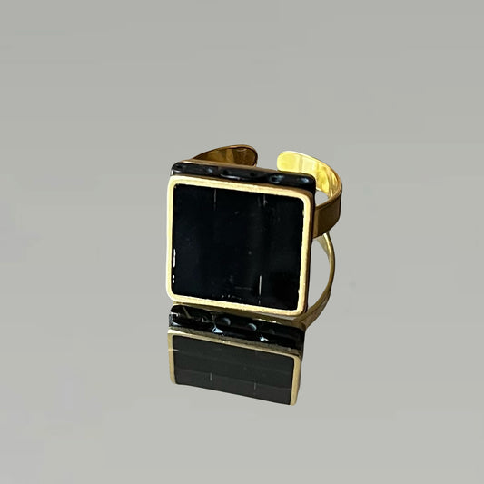 Bague Nadette en Agate noire
