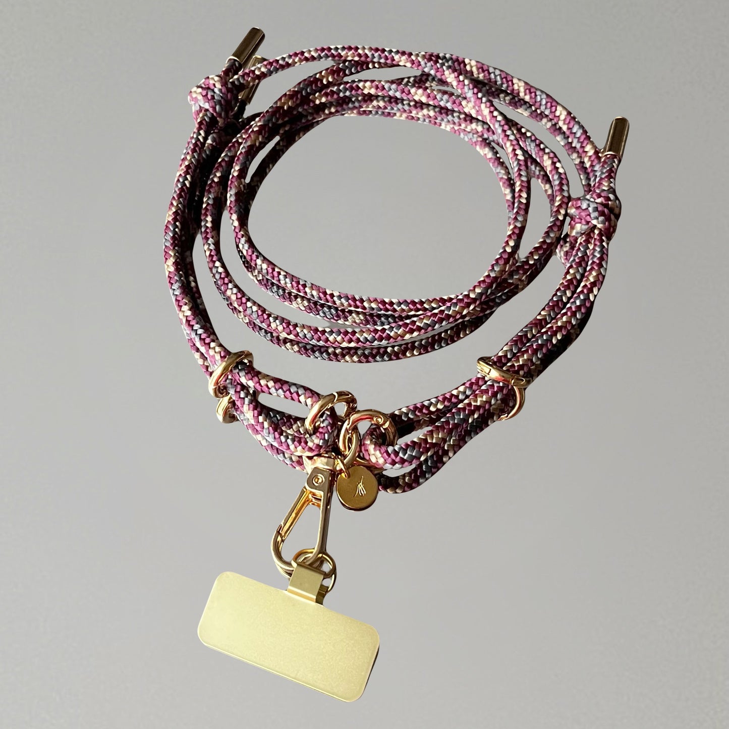 Cordelette de téléphone bordeaux/beige