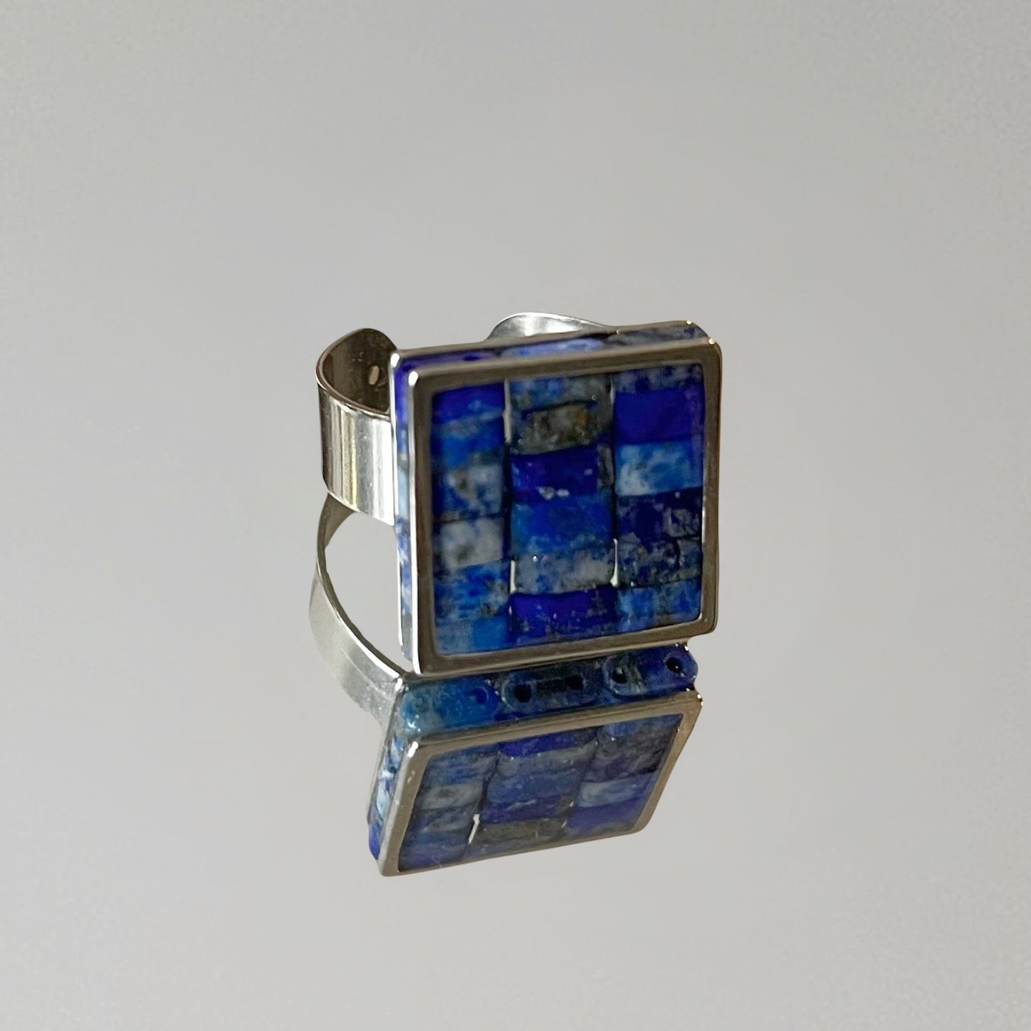Bague Nadette en Lapis Lazuli (dorée ou argentée)
